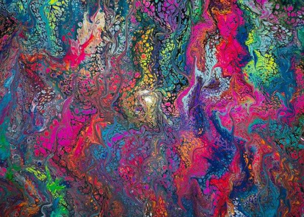 pouring paint artwork