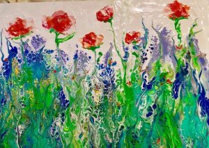 abstract flower field painting