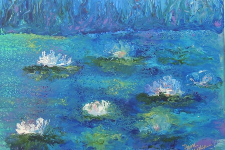 lilies on the water of canvas