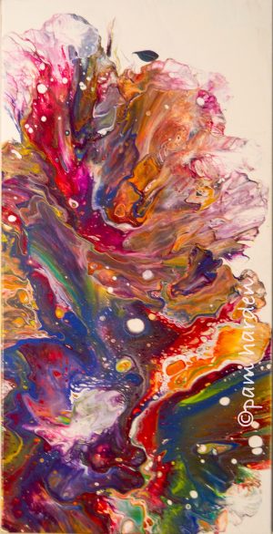 rainbow pouring paint Pam Harden