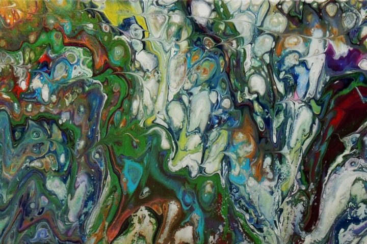 fluid art canvas painting