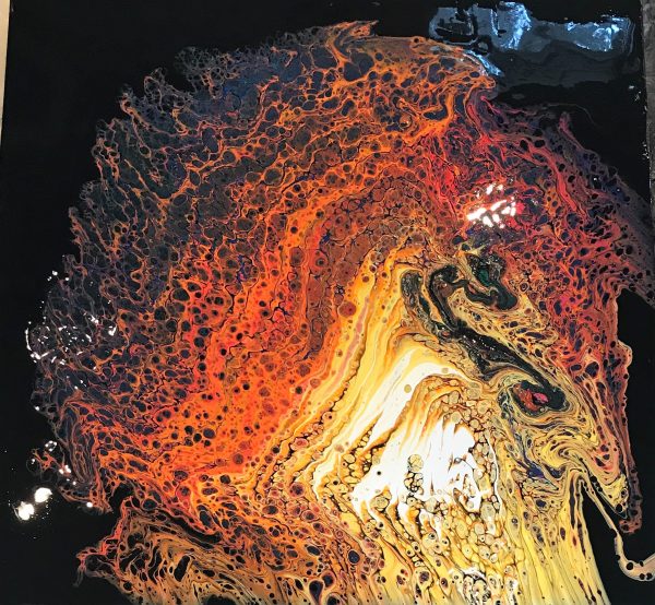 warm colors | fluid art on canvas