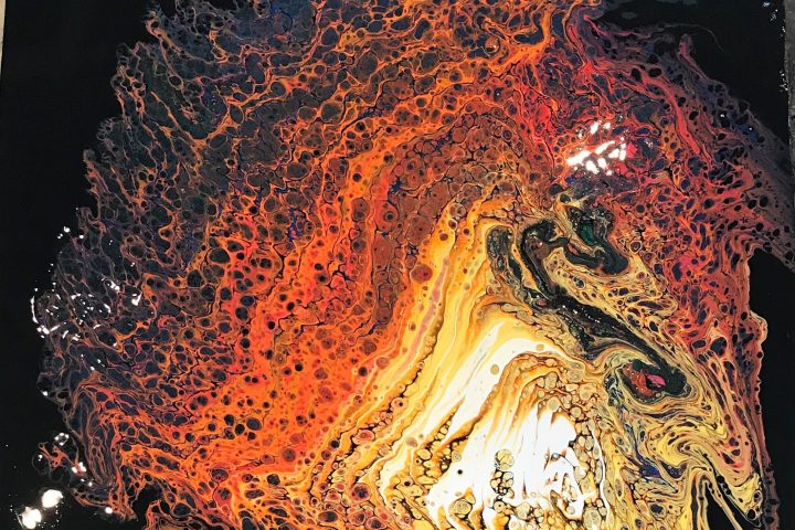 warm colors | fluid art on canvas