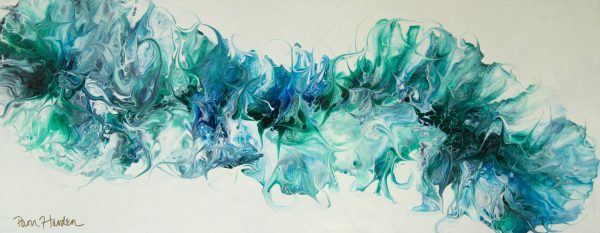 blue abstract shapes on canvas